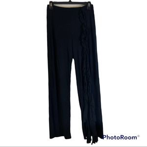 Vintage Joseph Ribkoff Black Ruffle Leg Pants Women's Size 6